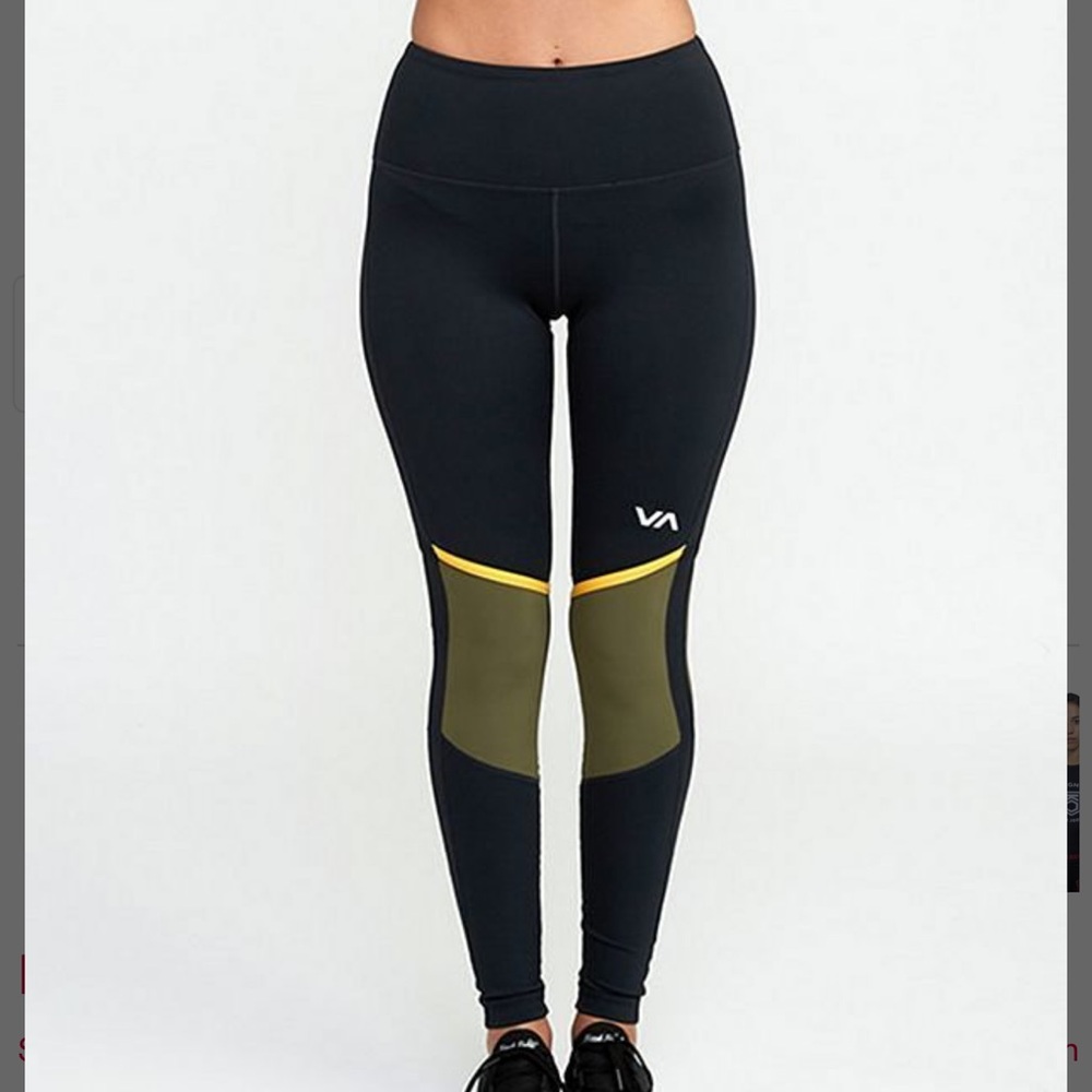 RVCA Levels Women's Black and Olive Leggings
